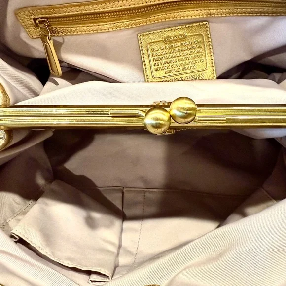 COACH Signature Stripe Framed Carryall Tote - Picture 12 of 13